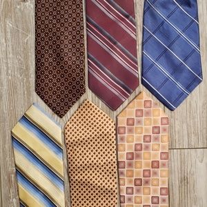 6 Stafford Silk/Polyester/Microfiber Neck Ties